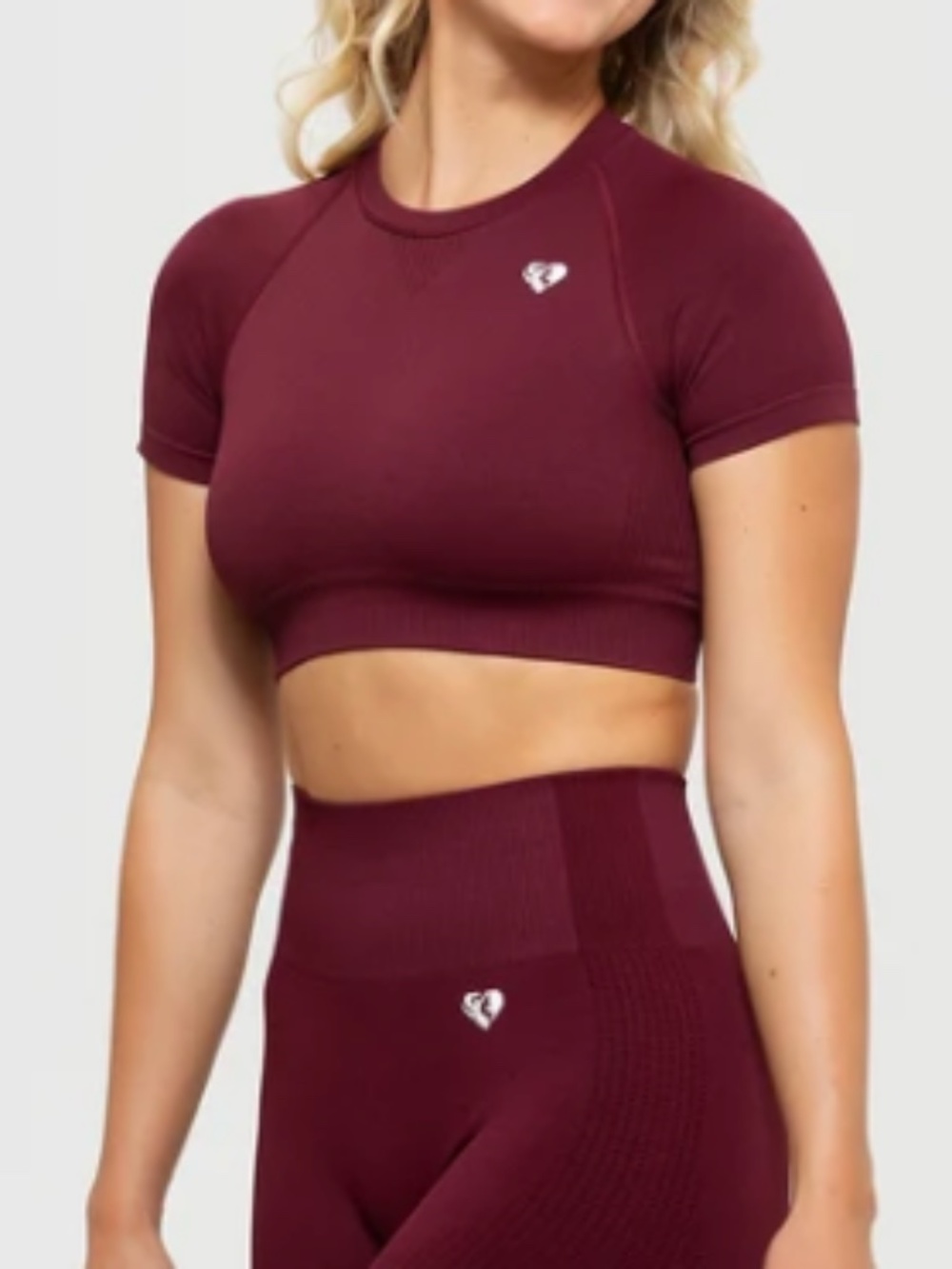 Women's Best Power Seamless Crop Top Dark Cherry NWT Sz XL